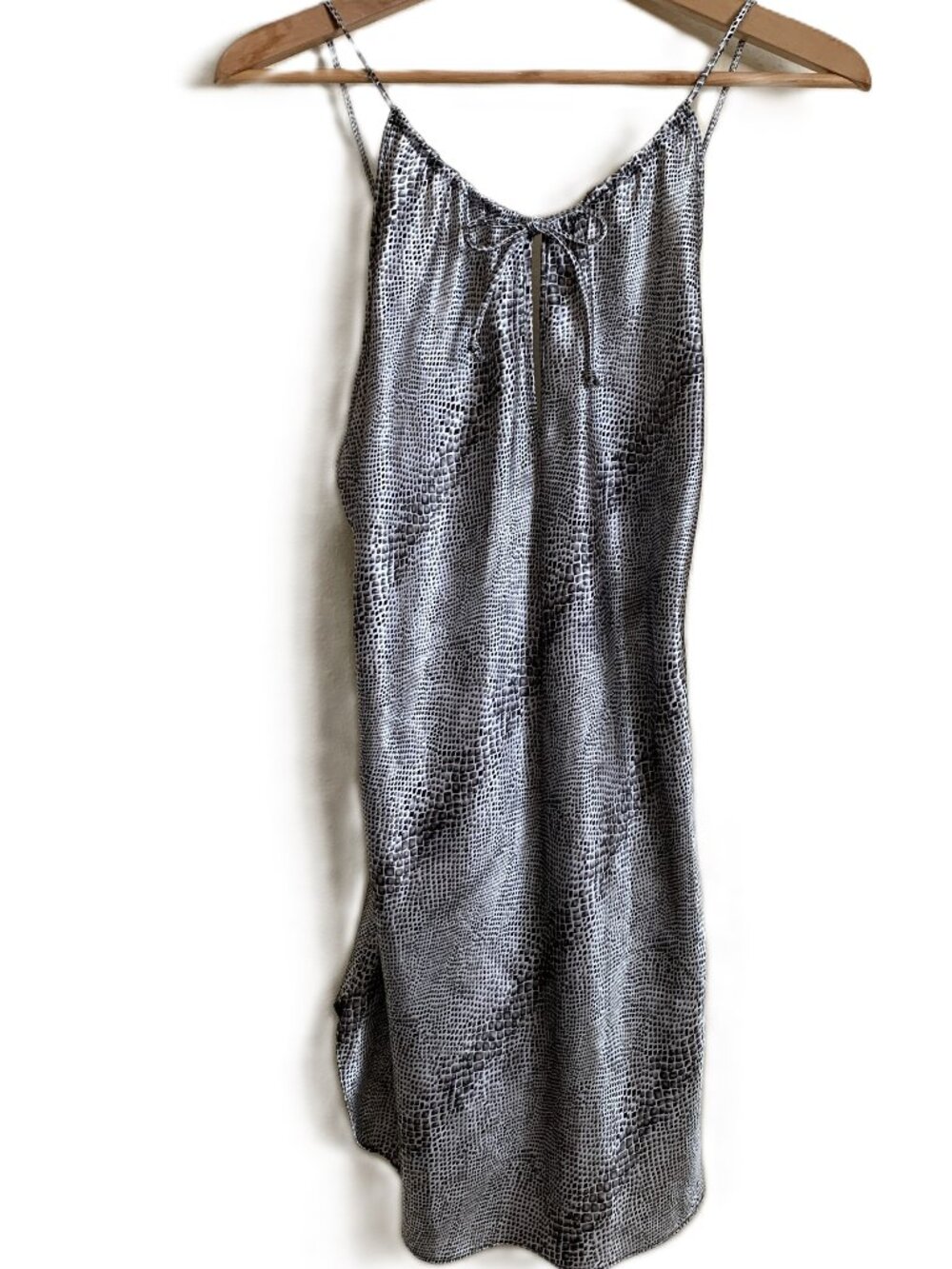 Vintage Y2K Delicates Snakeskin Print Satin Slip Dress XS Mini Lingerie Nightgow